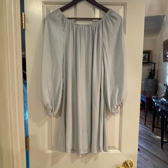 MLM Moss Green Dash Off Shoulder Long Sleeve Tie Waist Dress XS - Picture 8 of 12